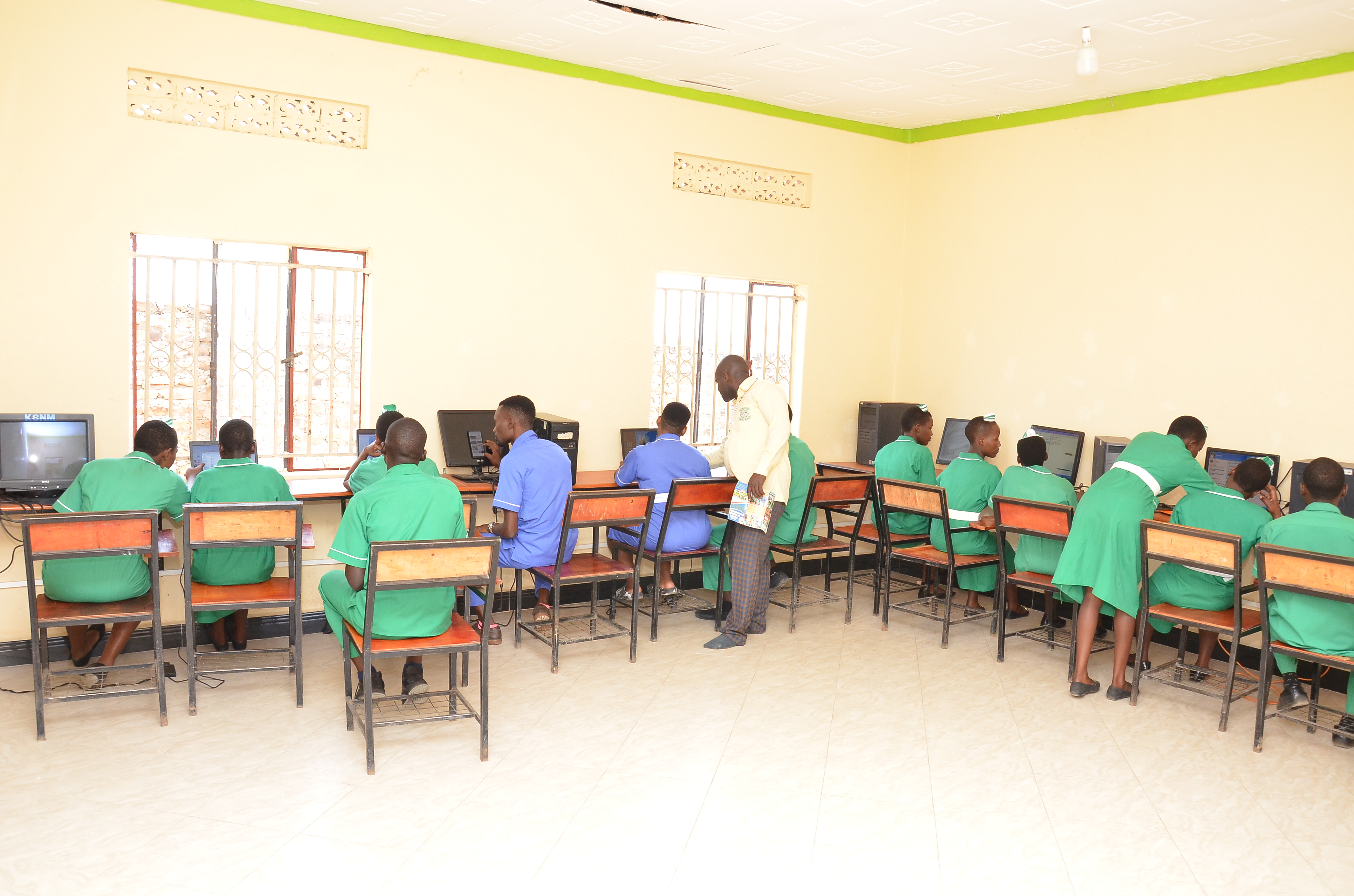 Female students walking on campus